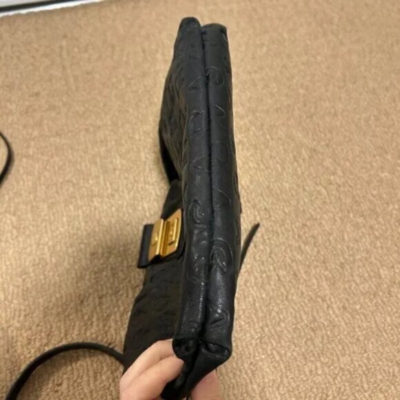 Marc by Marc Jacobs Leather Dreamy Letter Embossed Crossbody Bag Black - Picture 7 of 15